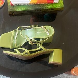 Marc Fisher Green Strappy Block Heel Sandals